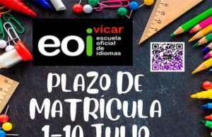 El plazo de matrícula para la Escuela Oficial de Idiomas (EOI) de Vícar está abierto hasta el próximo día 10 El plazo de matrícula para la Escuela Oficial de Idiomas (EOI) de Vícar está abierto hasta el próximo día 10
