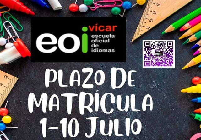 El plazo de matrícula para la Escuela Oficial de Idiomas (EOI) de Vícar está abierto hasta el próximo día 10 El plazo de matrícula para la Escuela Oficial de Idiomas (EOI) de Vícar está abierto hasta el próximo día 10